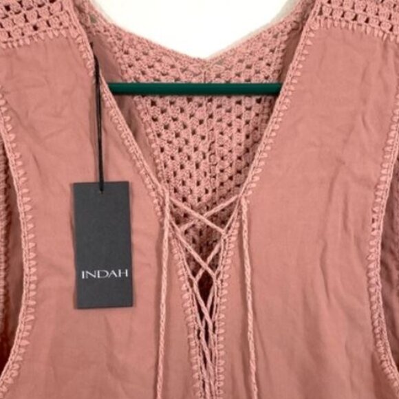 ✨NWT✨ Revolve INDAH Moonbeams Lace-Up Crochet Dress NWT - Picture 3 of 5